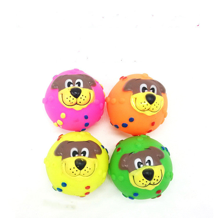 Color: Dog face - Pet dog toy ball