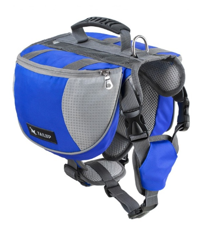 Color: Blue, Size: M - Pet Harness outdoor with backpack