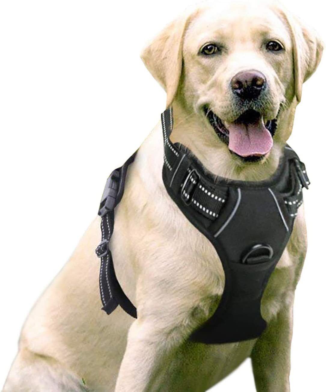 Dog Harness; No-Pull Pet Harness with 2 Leash Clips; Adjustable Soft Padded Dog Vest; Reflective No-Choke Pet Oxford Vest with Easy Control Handle for Large Dogs