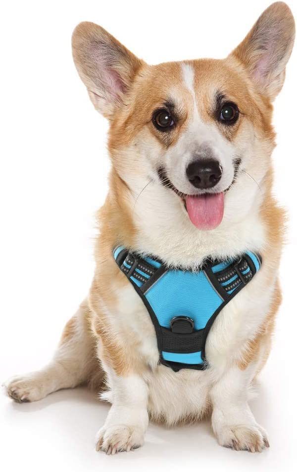 Dog Harness; No-Pull Pet Harness with 2 Leash Clips; Adjustable Soft Padded Dog Vest; Reflective No-Choke Pet Oxford Vest with Easy Control Handle for Large Dogs