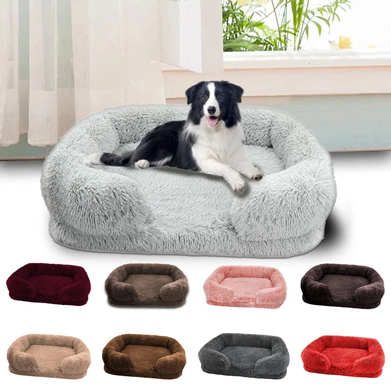 Color: Light Cyan, Size: XL - New Large Dog Bed Dog Plush Pet Bed Winter Thickened Pad Dog Sleeping Bed Sofa Removable Pad Dog Small Large Dog square kennel